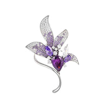Load image into Gallery viewer, Amethyst Bloom Vintage Lily Brooch by Lovii