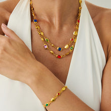 Load image into Gallery viewer, Colour Gemstone Acrylic Necklace & Bracelet Set by Lovii