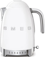 Load image into Gallery viewer, Smeg Jug Kettle with Acoustic Alarm, 3KW, 1.7L &amp; Smeg 4 Slice Toaster, Extra Wide Slots, White
