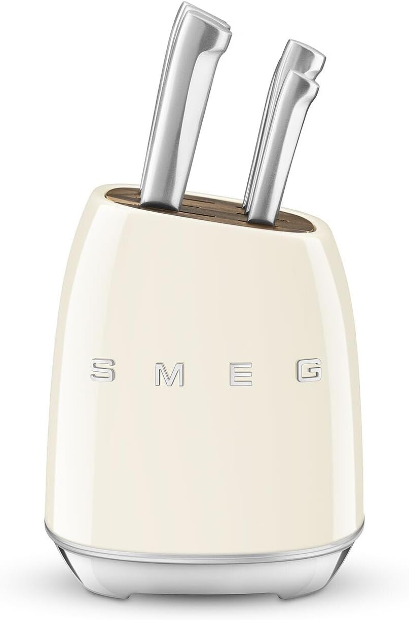 Smeg 50's Style Knife Block Set - Cream