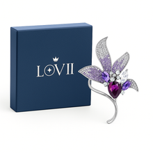 Load image into Gallery viewer, Amethyst Bloom Vintage Lily Brooch by Lovii
