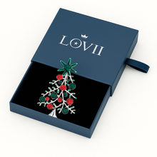 Load image into Gallery viewer, Festive Elegance Christmas Tree Brooch by LOVII
