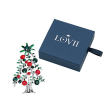 Load image into Gallery viewer, Festive Elegance Christmas Tree Brooch by LOVII
