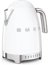 Load image into Gallery viewer, Smeg Jug Kettle with Acoustic Alarm, 3KW, 1.7L &amp; Smeg 4 Slice Toaster, Extra Wide Slots, White
