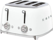 Load image into Gallery viewer, Smeg Jug Kettle with Acoustic Alarm, 3KW, 1.7L &amp; Smeg 4 Slice Toaster, Extra Wide Slots, White
